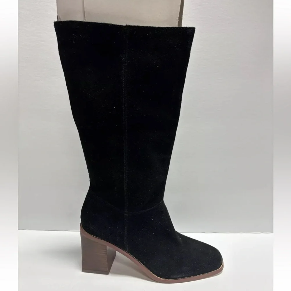 Crown Vintage Women’s Ravvi, Black Suede Tall Boots, Size 8 M